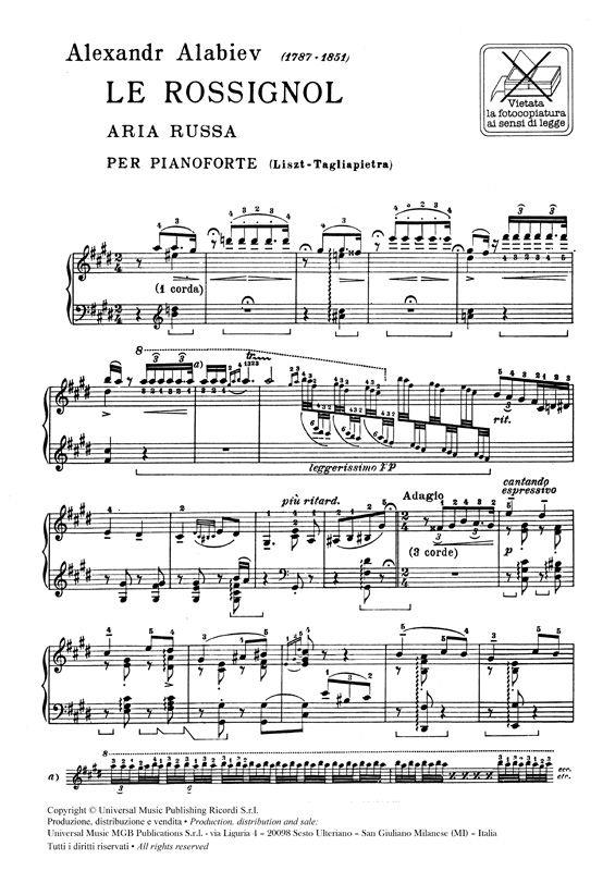Le Rossignol - pro klavír
